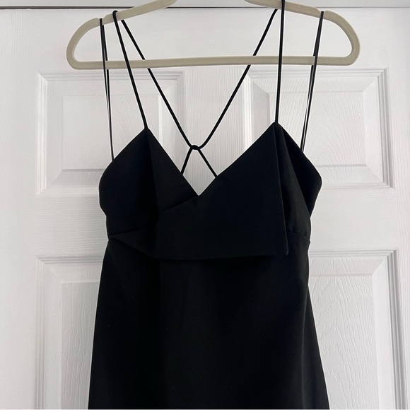 NWT ZARA Black Asymmetrical Strappy Mini Dress S - Picture 6 of 14